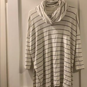 Cowl neck fleece tunic